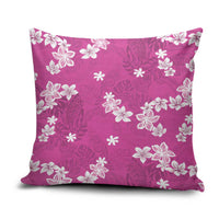 Hawaii Monstera Deliciosa Pillow Cover Pink Plumeria Polynesian Pattern - Polynesian Pride