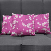 Hawaii Monstera Deliciosa Pillow Cover Pink Plumeria Polynesian Pattern - Polynesian Pride