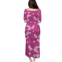 Hawaii Monstera Deliciosa Puletasi Pink Plumeria Polynesian Pattern - Polynesian Pride