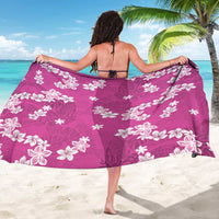 Hawaii Monstera Deliciosa Sarong Pink Plumeria Polynesian Pattern - Polynesian Pride