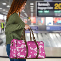 Hawaii Monstera Deliciosa Travel Bag Pink Plumeria Polynesian Pattern - Polynesian Pride