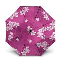 Hawaii Monstera Deliciosa Umbrella Pink Plumeria Polynesian Pattern LT05 One Size Folded 11.42 inch Opened Diameter 37.4 inch Pink - Polynesian Pride