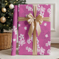 Hawaii Monstera Deliciosa Wrapping Paper Pink Plumeria Polynesian Pattern - Polynesian Pride
