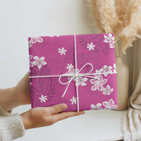 Hawaii Monstera Deliciosa Wrapping Paper Pink Plumeria Polynesian Pattern - Polynesian Pride