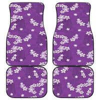 Hawaii Monstera Deliciosa Car Mats Purple Plumeria Polynesian Pattern - Polynesian Pride