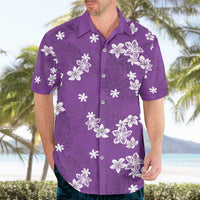 Hawaii Monstera Deliciosa Hawaiian Shirt Purple Plumeria Polynesian Pattern - Polynesian Pride