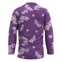 Hawaii Monstera Deliciosa Hockey Jersey Purple Plumeria Polynesian Pattern LT05 - Polynesian Pride