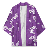 Hawaii Monstera Deliciosa Kimono Purple Plumeria Polynesian Pattern LT05 Unisex Purple - Polynesian Pride