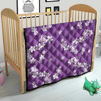 Hawaii Monstera Deliciosa Quilt Purple Plumeria Polynesian Pattern - Polynesian Pride