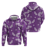 Hawaii Monstera Deliciosa Zip Hoodie Purple Plumeria Polynesian Pattern - Polynesian Pride