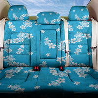 Hawaii Monstera Deliciosa Back Car Seat Cover Blue Plumeria Polynesian Pattern - Polynesian Pride