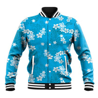 Hawaii Monstera Deliciosa Baseball Jacket Blue Plumeria Polynesian Pattern LT05 Unisex Blue - Polynesian Pride