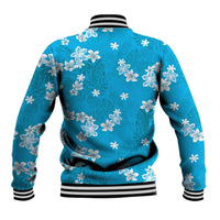 Hawaii Monstera Deliciosa Baseball Jacket Blue Plumeria Polynesian Pattern LT05 - Polynesian Pride
