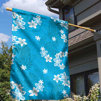 Hawaii Monstera Deliciosa Garden Flag Blue Plumeria Polynesian Pattern LT05 - Polynesian Pride