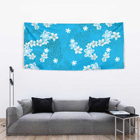 Hawaii Monstera Deliciosa Tapestry Blue Plumeria Polynesian Pattern LT05 - Polynesian Pride