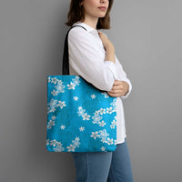 Hawaii Monstera Deliciosa Tote Bag Blue Plumeria Polynesian Pattern LT05 - Polynesian Pride