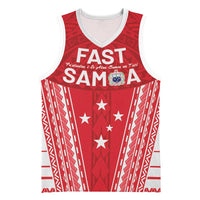 Samoa FAST Basketball Jersey Forever Proud Samoan Tribal Pattern - Polynesian Pride