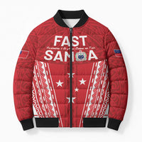 Samoa FAST Bomber Puffer Jacket Forever Proud Samoan Tribal Pattern - Polynesian Pride