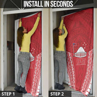 Samoa FAST Door Cover Forever Proud Samoan Tribal Pattern - Polynesian Pride