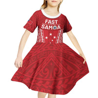Samoa FAST Kid Short Sleeve Dress Forever Proud Samoan Tribal Pattern - Polynesian Pride