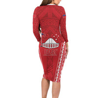Samoa FAST Long Sleeve Bodycon Dress Forever Proud Samoan Tribal Pattern - Polynesian Pride