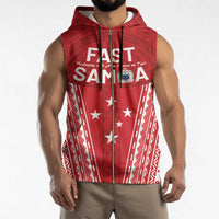 Samoa FAST Sleeveless Zip Hoodie Forever Proud Samoan Tribal Pattern - Polynesian Pride