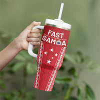 Samoa FAST Tumbler With Handle Forever Proud Samoan Tribal Pattern LT05 - Polynesian Pride