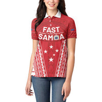 Samoa FAST Women Polo Shirt Forever Proud Samoan Tribal Pattern - Polynesian Pride