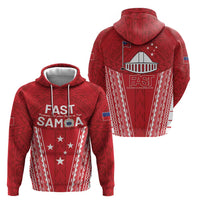 Samoa FAST Zip Hoodie Forever Proud Samoan Tribal Pattern - Polynesian Pride