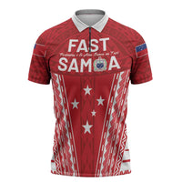 Samoa FAST Zipper Polo Shirt Forever Proud Samoan Tribal Pattern - Polynesian Pride