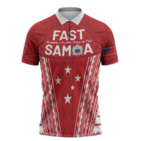 Samoa FAST Zipper Polo Shirt Forever Proud Samoan Tribal Pattern - Polynesian Pride
