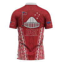 Samoa FAST Zipper Polo Shirt Forever Proud Samoan Tribal Pattern - Polynesian Pride