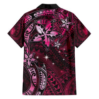 Hawaii Makahiki Season Family Matching Puletasi and Hawaiian Shirt Floral Tribal Tattoo Pink Galaxy LT05 - Polynesian Pride