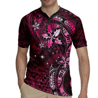 Hawaii Makahiki Season Rugby Jersey Floral Tribal Tattoo Pink Galaxy LT05 - Polynesian Pride