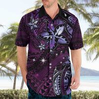 Hawaii Makahiki Season Hawaiian Shirt Floral Tribal Tattoo Purple Galaxy