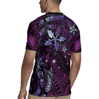 Hawaii Makahiki Season Rugby Jersey Floral Tribal Tattoo Purple Galaxy LT05 - Polynesian Pride
