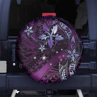 Hawaii Makahiki Season Spare Tire Cover Floral Tribal Tattoo Purple Galaxy