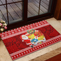 Tonga Christmas Rubber Doormat Kilisimasi Fiefia Santas Coat Of Arms LT05 - Polynesian Pride