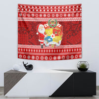 Tonga Christmas Tapestry Kilisimasi Fiefia Santas Coat Of Arms LT05 - Polynesian Pride