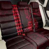 Hawaii Hauoli Makahiki Hou Back Car Seat Cover Lono Hawaiian God Kakau Polynesian Tribal Red