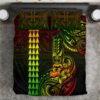 Hawaii Hauoli Makahiki Hou Bedding Set Lono Hawaiian God Kakau Polynesian Tribal Reggae LT05 Reggae - Polynesian Pride