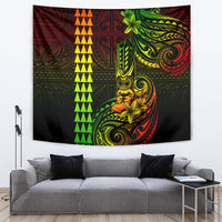 Hawaii Hauoli Makahiki Hou Tapestry Lono Hawaiian God Kakau Polynesian Tribal Reggae LT05 - Polynesian Pride