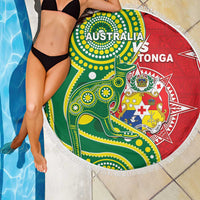 Tonga Australia Rugby Beach Blanket Kangaroos And Tonga Mate Maa Together