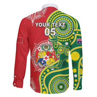 Custom Tonga Australia Rugby Family Matching Puletasi and Hawaiian Shirt Kangaroos And Tonga Mate Maa Together LT05 - Polynesian Pride