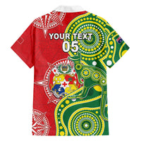 Custom Tonga Australia Rugby Family Matching Summer Maxi Dress and Hawaiian Shirt Kangaroos And Tonga Mate Maa Together LT05 - Polynesian Pride