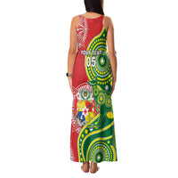 Custom Tonga Australia Rugby Family Matching Tank Maxi Dress and Hawaiian Shirt Kangaroos And Tonga Mate Maa Together
