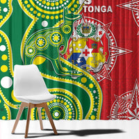 Tonga Australia Rugby Window Curtain Kangaroos And Tonga Mate Maa Together LT05 - Polynesian Pride