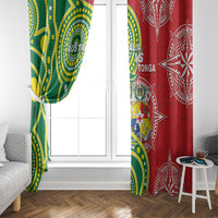 Tonga Australia Rugby Window Curtain Kangaroos And Tonga Mate Maa Together LT05 - Polynesian Pride