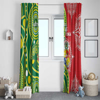 Tonga Australia Rugby Window Curtain Kangaroos And Tonga Mate Maa Together LT05 - Polynesian Pride