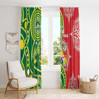 Tonga Australia Rugby Window Curtain Kangaroos And Tonga Mate Maa Together LT05 - Polynesian Pride